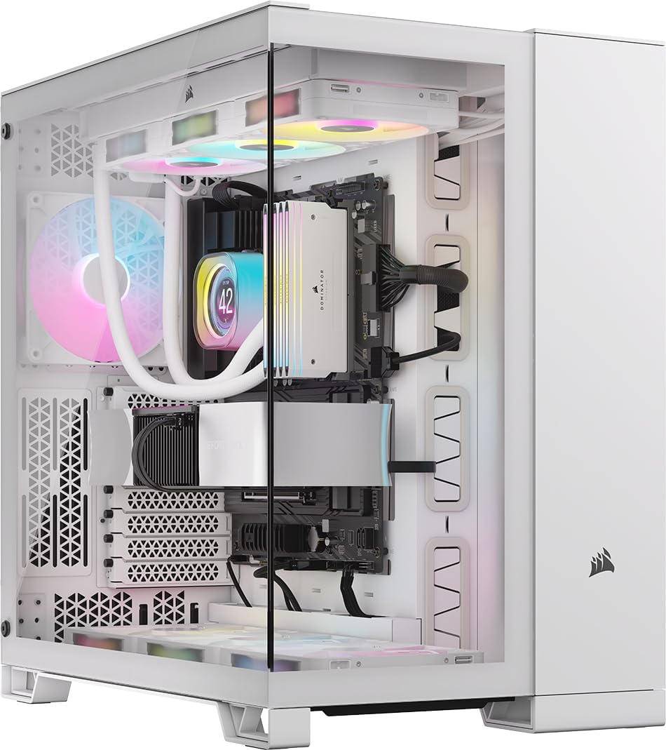 Corsair iCUE LINK 6500X RGB Mid-Tower ATX Case White with 3 RX120 Fans