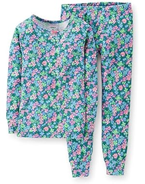 Baby Girls' 2 Piece Cotton Floral Pajama Set - 9 Months