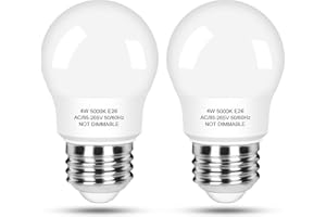 BRIGHTEVER LED Refrigerator Light Bulb 40 Watt Equivalent, 120V Fridge Appliance Light Bulb 4W Daylight White 5000K, Waterproof A15 Fridge Light Bulbs 450LM, E26 Freezer Light Bulbs Non-dimmable, 2Packs
