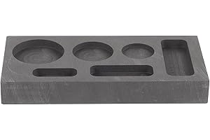 Operitacx Graphite Mold 6-Slot Ingot Casting Mold for Gold Silver Copper Melting Jewelry Supplies with Quick Heat Cooling for Metal Casting and DIY Projects