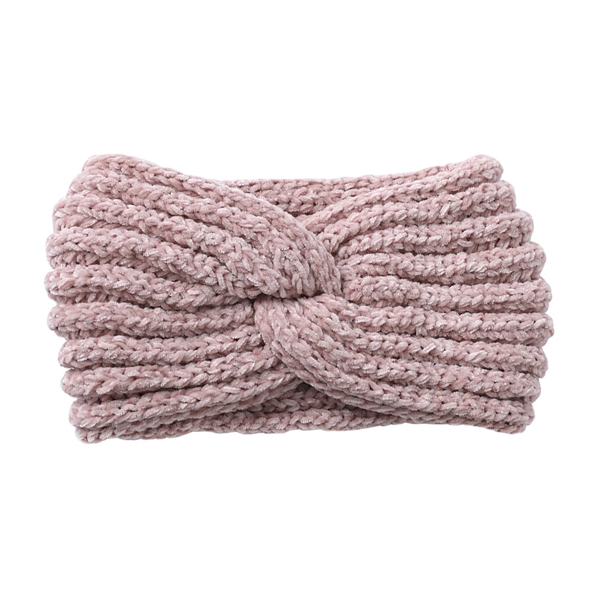 axy Women's Knitted Hair Band with Twist Knot Winter Headband, Knitted Hair Bands HBW3 (Dusky Pink)
