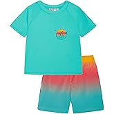 Ocean Pacific Boys' Rashguard and Trunks Swimsuit Set, Ombre, 18