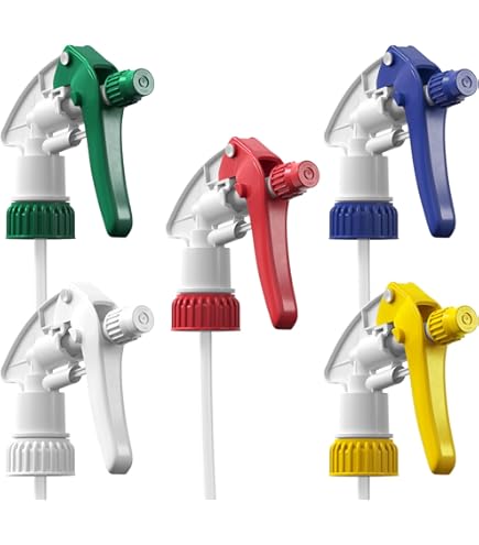 4 PCS  Heavy Duty Chemical Resistant Trigger Sprayer Spray Bottle Nozzle Head