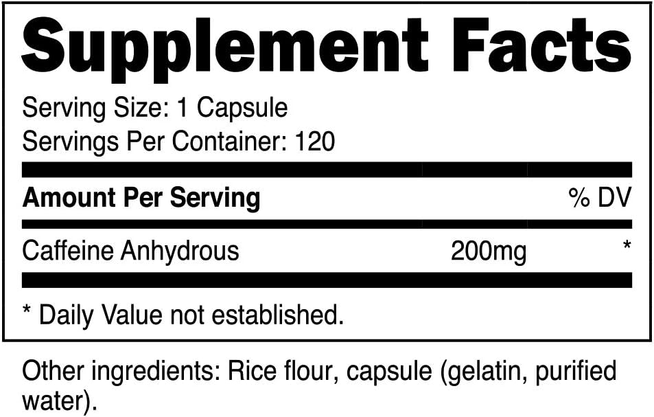 Nutricost Caffeine Pills, 200mg Per Serving (500 Caps): Health & Personal Care