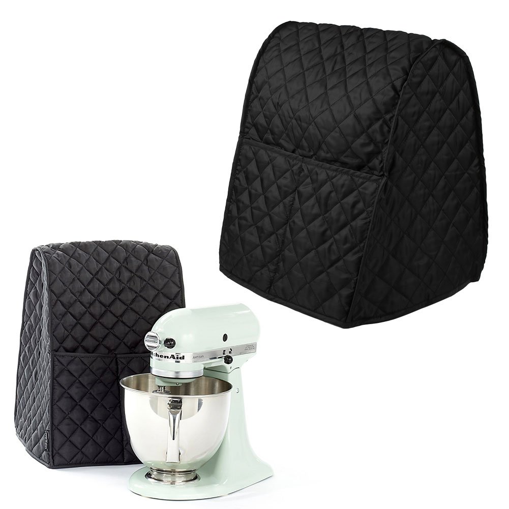 Kicode Stand Mixer Cover Dust-proof with Organizer Bag for Kitchenaid Mixer Home Decoration Supplies (Black)