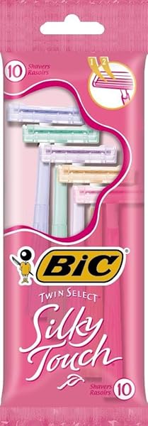 BIC TWIN SELECT BIC TWIN SELECT SILKY TOUCH DISPOSABLE RAZOR FOR WOMEN, 0.12-POUNDS (PACK OF 3)