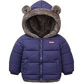 Happy Cherry Baby Boys Girls Puffer Jacket Hooded Coat Fleece Liner Elastic Cuffs Outerwear 12Mon-5T
