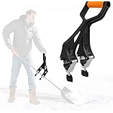 Upgraded Shovel Handle Extension, Ergonomic Snow Shovel Handle Replacement, Back Saver Attachment Universal Fit for Weed Eate