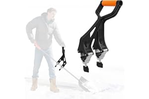 KJX Upgraded Shovel Handle Extension, Ergonomic Snow Shovel Handle Replacement, Back Saver Attachment Universal Fit for Weed Eater, Rakes, String Trimmers, Shovels and More Yard Tools