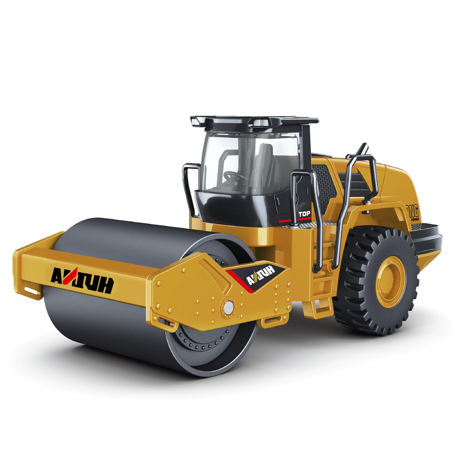 Photo 1 of Dollox Die-cast Road Roller Toys 1/50 Scale Metal Engineering Road Planer Vehicle Truck Toy High Detail Construction Vehicles Model Road Roller Decoration Toy Kids