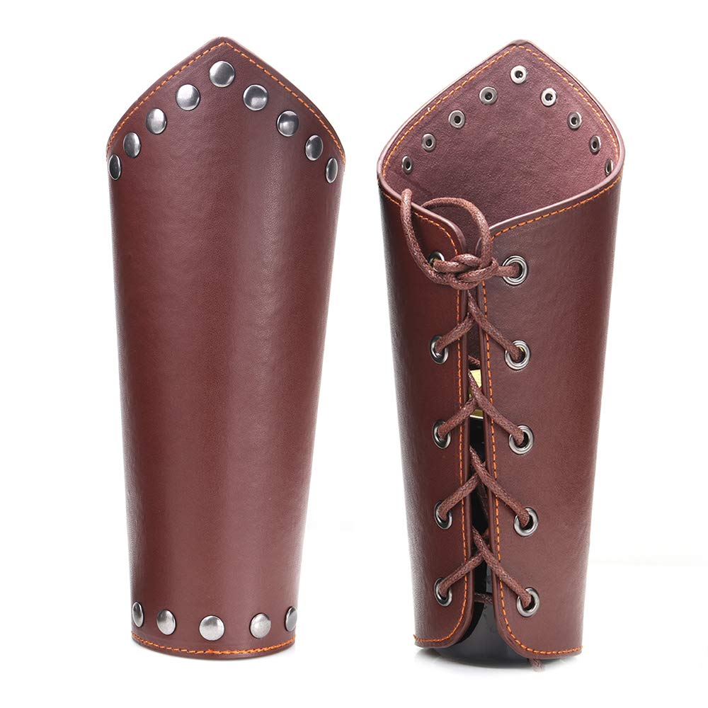 AZORA Leather Arm Guards Archery Gauntlet Wristband Medieval Leather