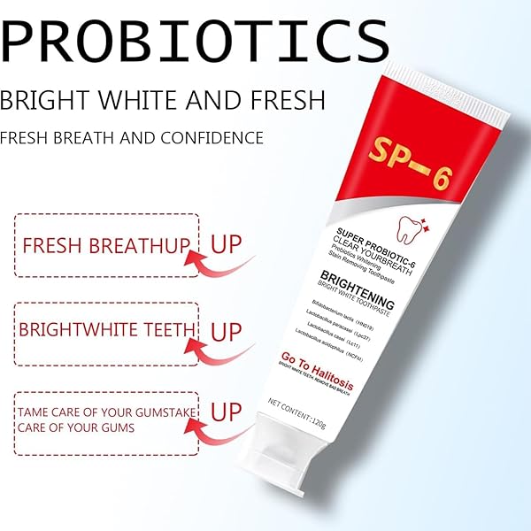 XIGUA SUPER PROBIOTIC-6 TOOTHPASTE, SP-6 ULTRA WHITENING TOOTHPASTE, SP 6 TOOTHPASTE, DEEP CLEANING CARE TOOTHPASTE, FRESH BREATH, SUPER PROBIOTIC-6 TOOTHPASTE(1PCS TOOTHPASTE + 1PCS TOOTHBRUSH)
