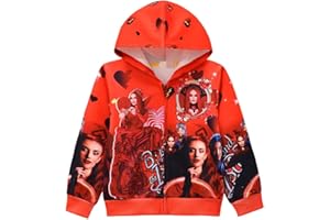 JXLBYMX Girls' Fashion Hoodies Fashion Sweatshirt Zipper Pullover Sweater Long Sleeved Movie Cartoon Top 4-10Years