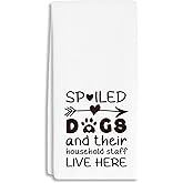 RZQIJ Funny Dog Towels Dishcloth and Decor, Dog Mom Gifts for Women Lovers, Farmhouse Kitchen Bathroom Hand Towels 16x24