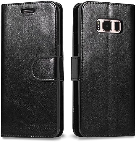 Samsung S8 Plus Case, Joopapa Galaxy S8 Plus Wallet case, Luxury Fashion Pu Leather Magnet Wallet Flip Case Cover with Built-in Credit Card/ID Card Slots for Samsung Galaxy S8 Plus (Black)