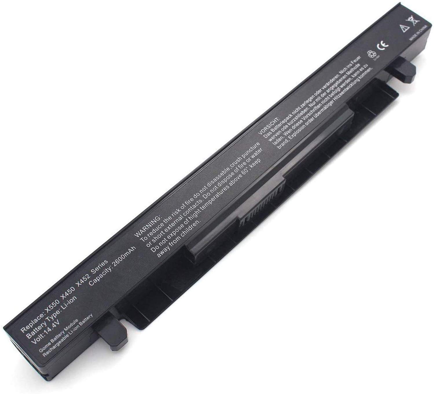 A41-X550A A41-X550 A41X550A A41X550 Laptop Battery Replacement for Asus R510C X550C X550L X550J R510L X550CA X552E X550V K550L F550V X550A P550C X550EA X550D R510 X550VX F550C 450VE(14.4V 2600mAh)
