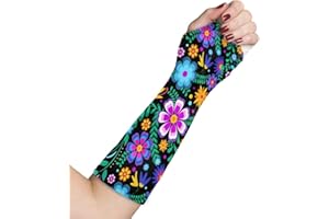 Gomyblomy Boho Flowers Arm Cast Cover Short Cast Scratcher Sleeve Elastic Arm Sling Sleeve Decorative Arms Plaster Protector Cover Stretchable Washable Arms Wrist Elbow Protection