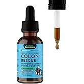 Animal Essentials Colon Rescue - Dog Stool Softener, Organic Slippery Elm Bark, Fast Acting Anti Diarrhea Liquid Drops for Dogs & Cats, Natural Constipation Relief Supplement for Pets - 2 fl oz
