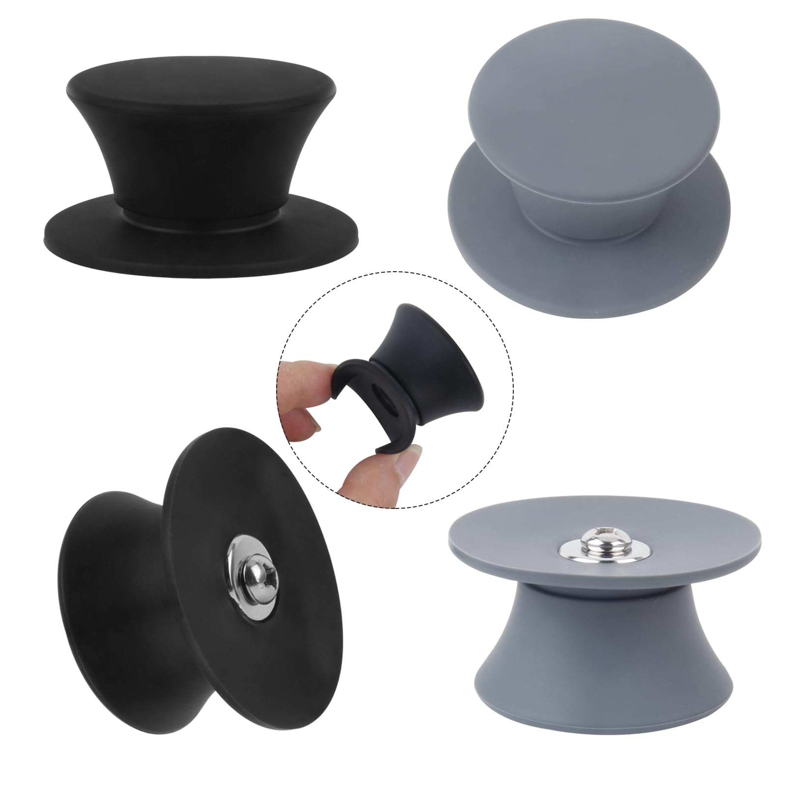 4 PCS Silicone Pot Lid Knob, Universal Replacement Pan Lid Cover Knobs for Slow Cookers, Skillets and Kitchen Cookware Covers