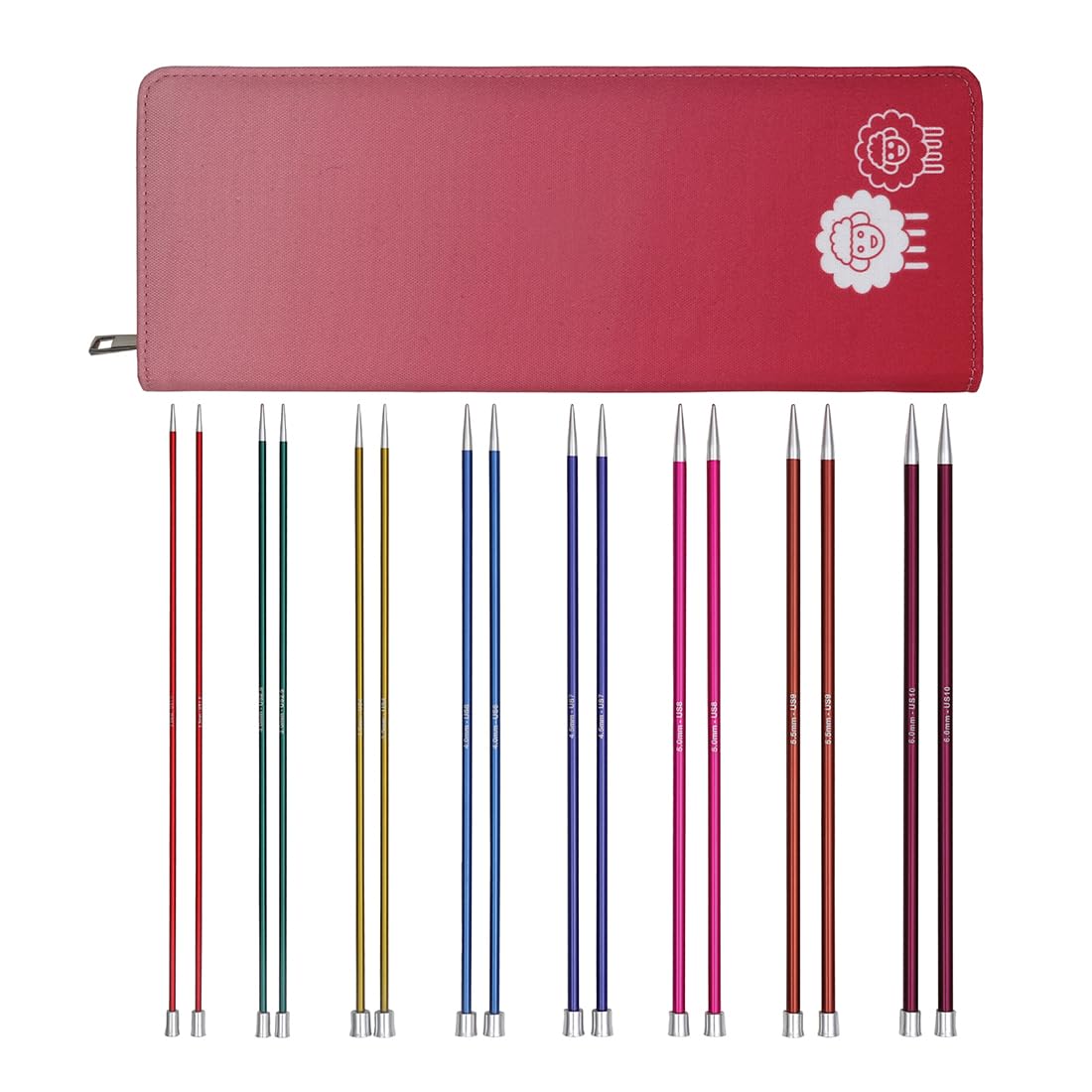 KnitPro Zing Deluxe Single Pointed Needle Set 12" (30cm) | 8 Sizes (2.5mm to 6mm)