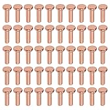 uxcell 100Pcs Copper Solid Rivets, 5/64" x