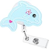 Funny Pediatric Badge Reel, Cute Dolphin Retractable ID Card Badge Holder, Name Tag Work Badge Clip for RN LPN CNA MA ER Night Shift Nurse Nursing Student Psychiatrist, Nurse Gifts, Teacher Gifts