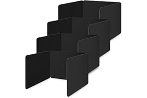 CLUEWR 4 Pack Classroom Privacy Shields for Student Desks, Plastic Privacy Boards Privacy Folders Table Privacy Panel Chalkboard Test Dividers Study Carrel Screen Partition for School Home Class (Black)