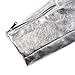 ASMAX HaoDuoYi Womens Causal Soft PU Metalic Silver Crop Top Biker Jacket
