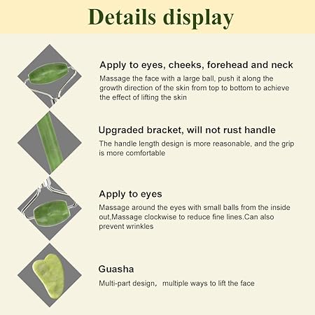 Jade Roller, Jade masażer do twarzy, Jade Roller do masażu ...