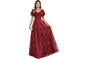 GUKARLEED Ruched Chiffon Mother of The Bride Dresses Lace Appliques Formal Dress with Sleeves for Wedding Mother Groom Dress
