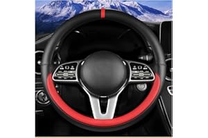 XINLIYA Car Steering Wheel Cover, Leather Anti-Slip Soft Breathable Sports Style Vehicle Steering Wheel Protecter, Automotive