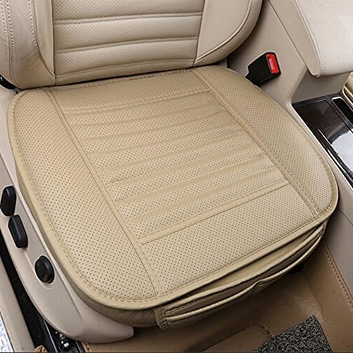 Four Seasons General PU Leather Bamboo Charcoal Breathable Comfortable Universal Car Seat Covers Cushion Cover Pad Mat (yellow)