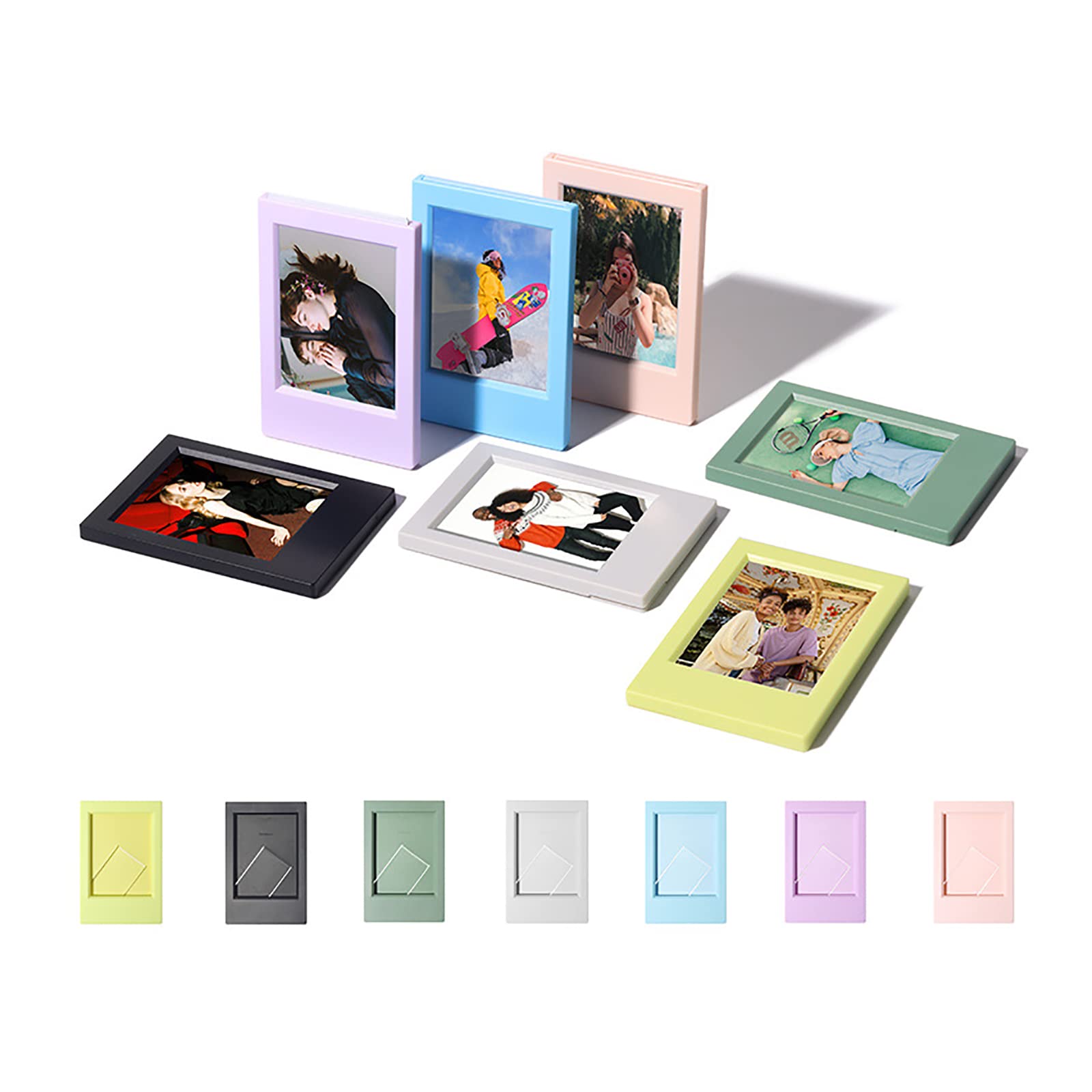 Rieibi 7 Pack 3 Inch Mini Photo Frame - Picture Frame Set for Instax Mini Evo/12/11/9/8/7+ Film - Table Decoration