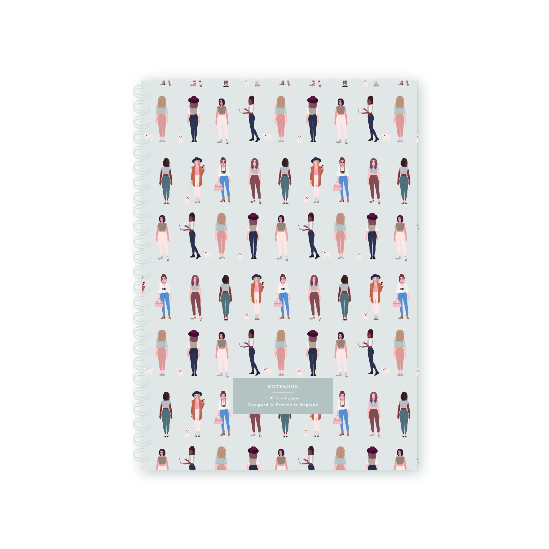 três paper co 'Girls' A4 Notebook, Wirebound, Textured soft cover, 100 fountain pen friendly pages, Notepad