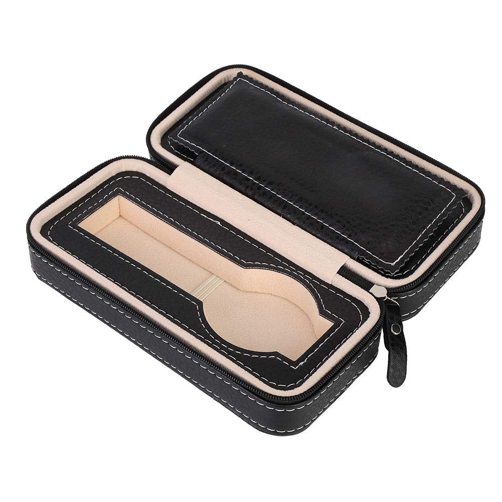 TMISHION 2Grids Watch Jewellery Storage Box, PU Leather Watch Storage Display Case, Portable Travel Watch Organizer with Zipper
