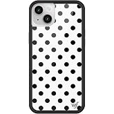 Wildflower Cases - iPhone 14 Compatible - Polka Dot | White &amp; Black | Impact-Certified 6.5 ft Drop Protection Case, Raised Protective Bumper, Cute Aesthetic Design, Women-Owned Small Business