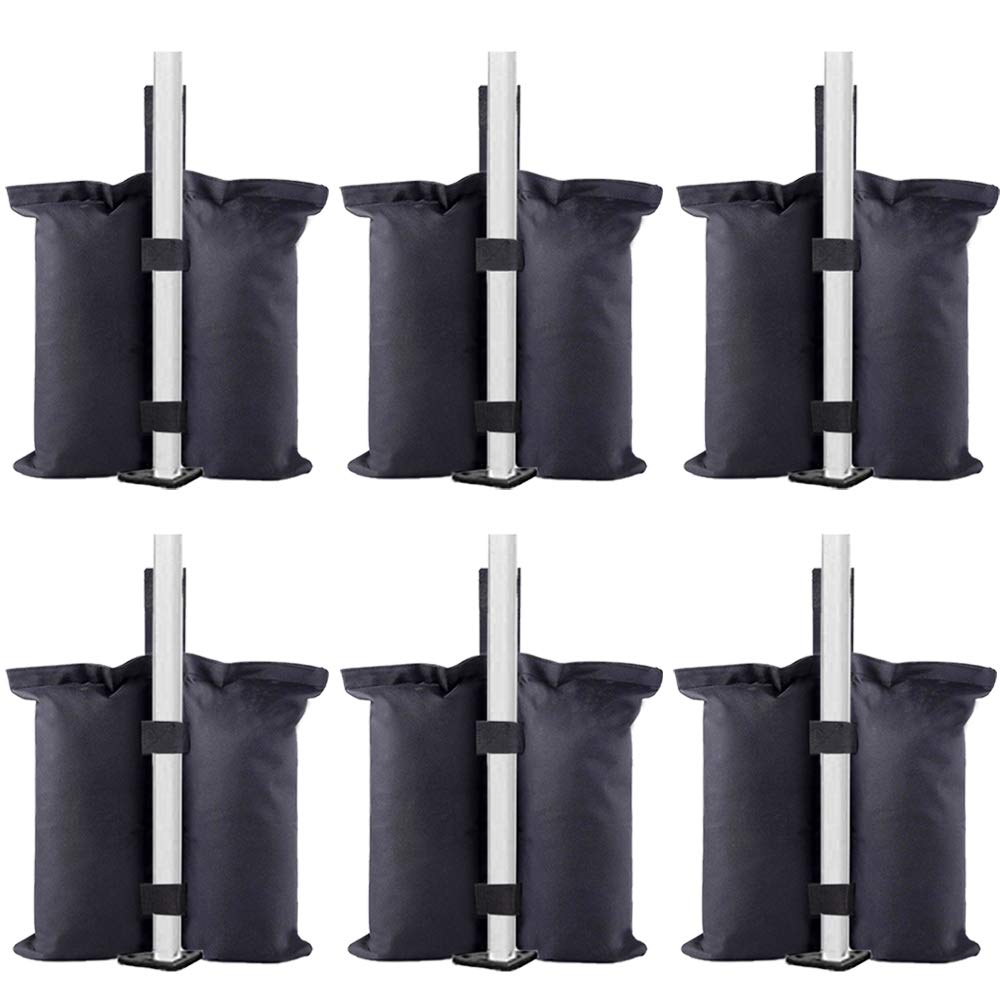 TESSLOVE Weight Bags, Sand Bags Leg Weights for Pop up Canopy Tent, Patio Umbrella, Outdoor Furniture,6 Sets-13.2kg Capacity per Bag (Bags Only)