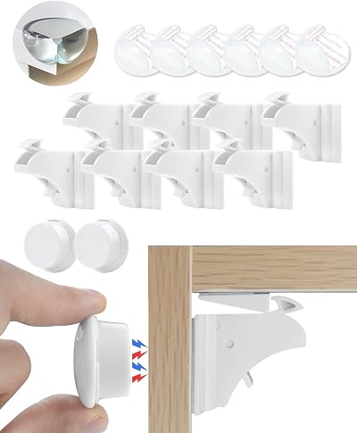 Trongle Safety Magnetic Cupboard Child Locks 8 Locks 2 Keys 6 Corners