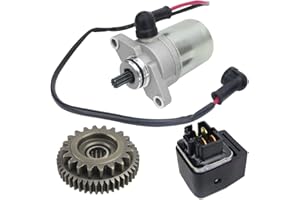 Soarider Starter & Gear & Relay for Polaris Sportsman 90 2001-2006| Scrambler 90 2001-2003| Predator 90 2003-2006| E-TON 90, 2001 2002 2003 2004 2005 2006 Sportman 90 Starter for Scrambler Predator 90
