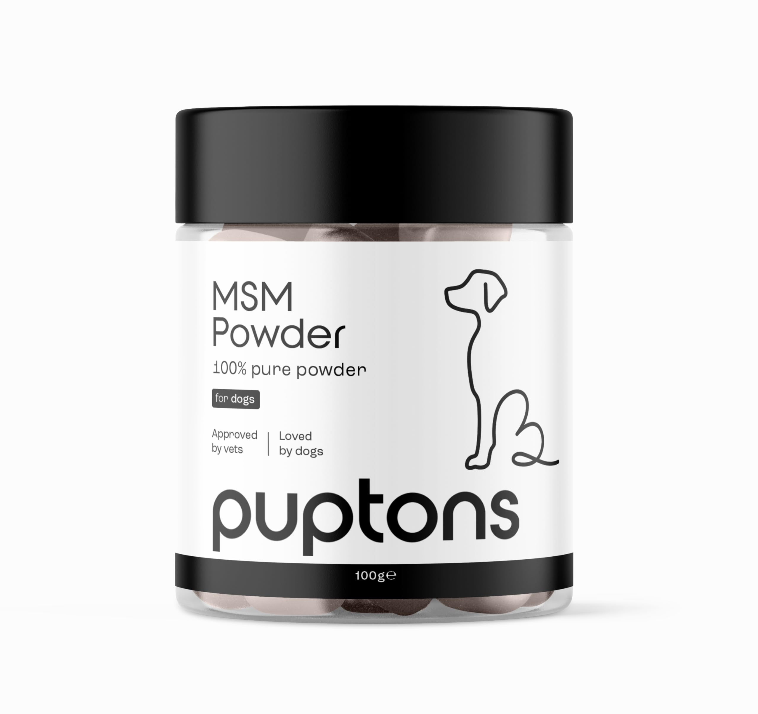 puptons MSM Powder for Dogs | Reduce Joint Inflammation | Improve Your Dogs Mobility & Range of Motion | MSM Powder for All Dogs | 100g (200 scoops)