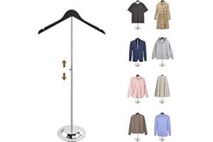 DIGDOZER Adjustable Shirt Display Stand, 20-35 Inch Height Tshirt Display Stand for Vendors, Wooden T Shirt Mannequin Display forShirt, Jacket, Coat at Clothing Vendor Events, Trade Fair, Trade Show(Black)