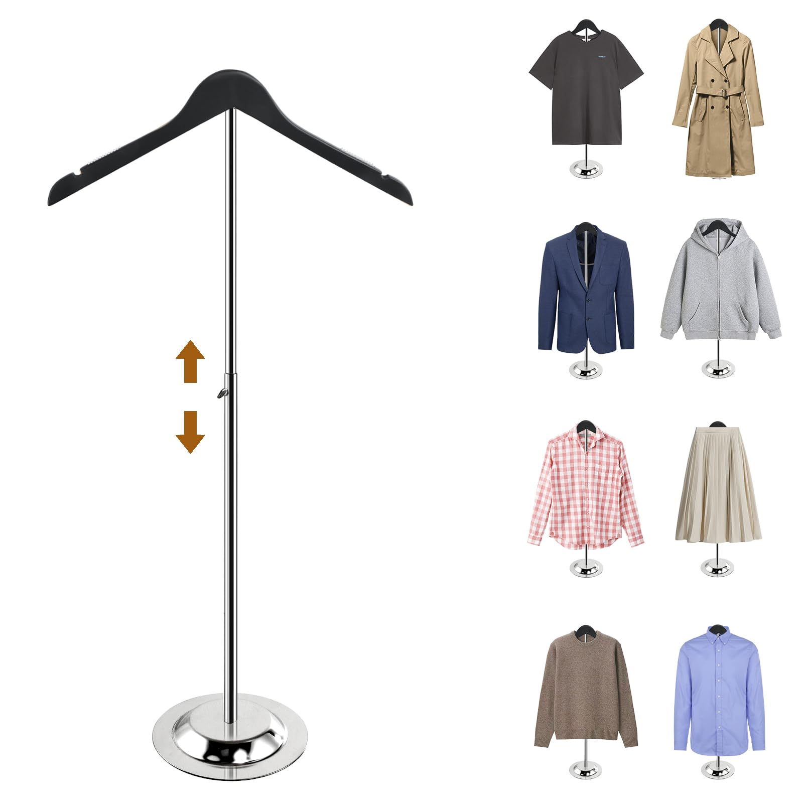 Photo 1 of Adjustable Shirt Display Stand, 20-35 Inch Height Tshirt Display Stand for Vendors, Wooden T Shirt Mannequin Display forShirt, Jacket, Coat at Clothing Vendor Events, Trade Fair, Trade Show(Black)