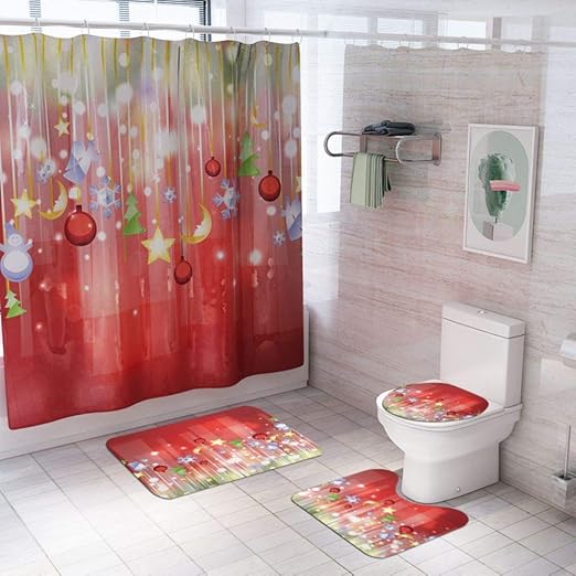 Amazon Com Artifun 4 Pcs Christmas Bathroom Decorations Set