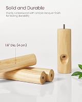 VASAGLE Coat Rack Solid Wood Free Standing Coat Tree 8 Hooks Natural Beige view 4