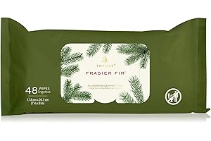 Thymes Frasier Fir All-Purpose Cleaning Wipes – Multi-Purpose Cleaning Wipes – Safe for Countertops, Walls, and Other Non-Porous Surfaces – Cruelty Free Surface Wipes (1 Pack of 48 Wipes)