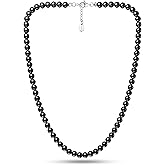 MagnetRX® Magnetic Hematite Necklace – Ultra Strength Magnetic Hematite Stones – Unisex Beaded Necklaces for Men and Women (6mm Round Beads)