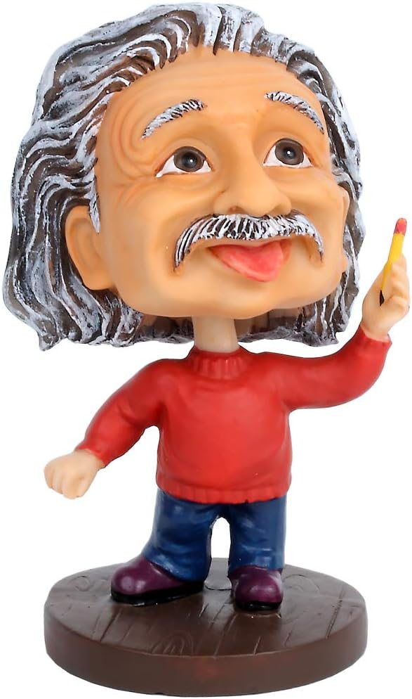 Dolls2u Albert Einstein Bobblehead / Einstein Doll Car Dashboard Bobblehead Accessories / Desk Decor (Red)