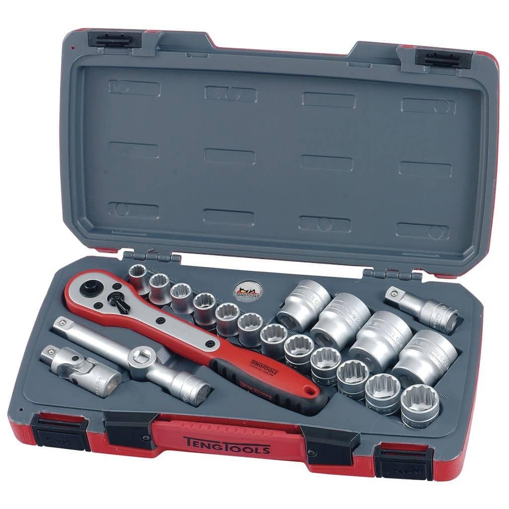 Teng T1221 1/2-inch Metric Socket Set Drive (21 Pieces)