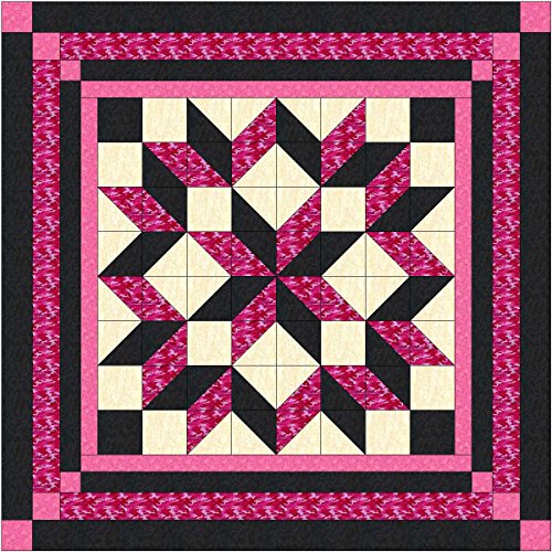Easy Quilt Kit Carpenters Wheel/ Pink/Black Camo-Ships Within 3 Business Days!!