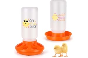 ‎TGEYD TGEYD Chick Feeder and Waterer Set – Automatic 1L Chicken Feeder and Waterer for Baby Chicks, Ducks, and Quail – Brooder Starter Kit & Chicken Coop Accessories